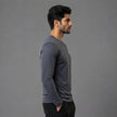 Men's full sleeve active tee by ZAKWEAR, black athletic shirt with moisture-wicking fabric and crew neckline, suited for workouts