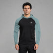 Men's full sleeves panelled hooded active tee