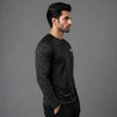 Men's full sleeve active tee by ZAKWEAR, black athletic shirt with moisture-wicking fabric and breathable design for workouts.