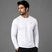 Men's full sleeves active tee by ZAKWEAR, black athletic shirt with a fitted design and breathable fabric for workout comfort.