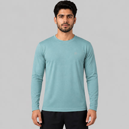 Men's ZAKWEAR full sleeves active tee shirt in black, featuring a comfortable fit and breathable fabric.