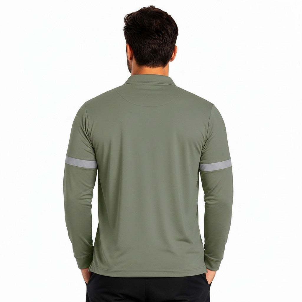 Men's classic full sleeves polo shirt by ZAKWEAR, featuring a comfortable fit and timeless design, shown in a front view.