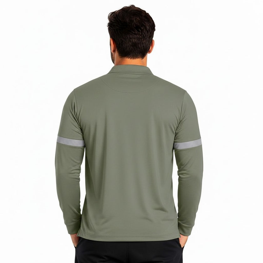 Men's classic full sleeves polo shirt by ZAKWEAR, featuring a comfortable fit and timeless design, shown in a front view.