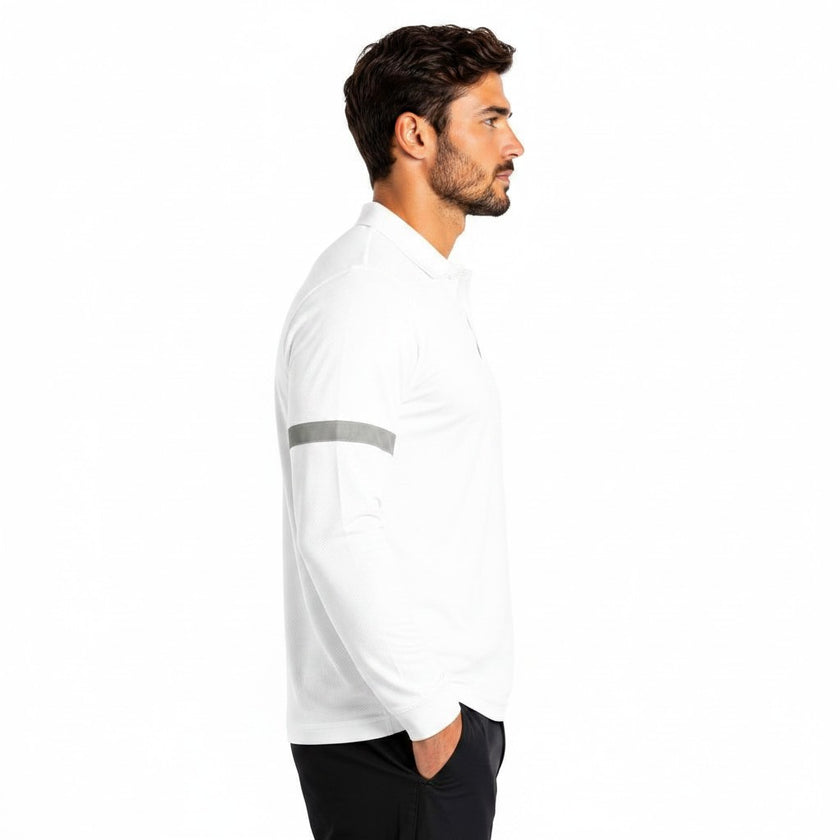 Men's classic full sleeves polo shirt by ZAKWEAR, featuring a collared design and long sleeves in a solid color.