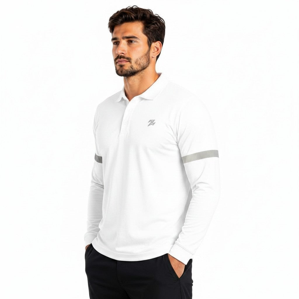 Men's classic full sleeves polo shirt by ZAKWEAR, featuring a collared design and long sleeves in a versatile style.