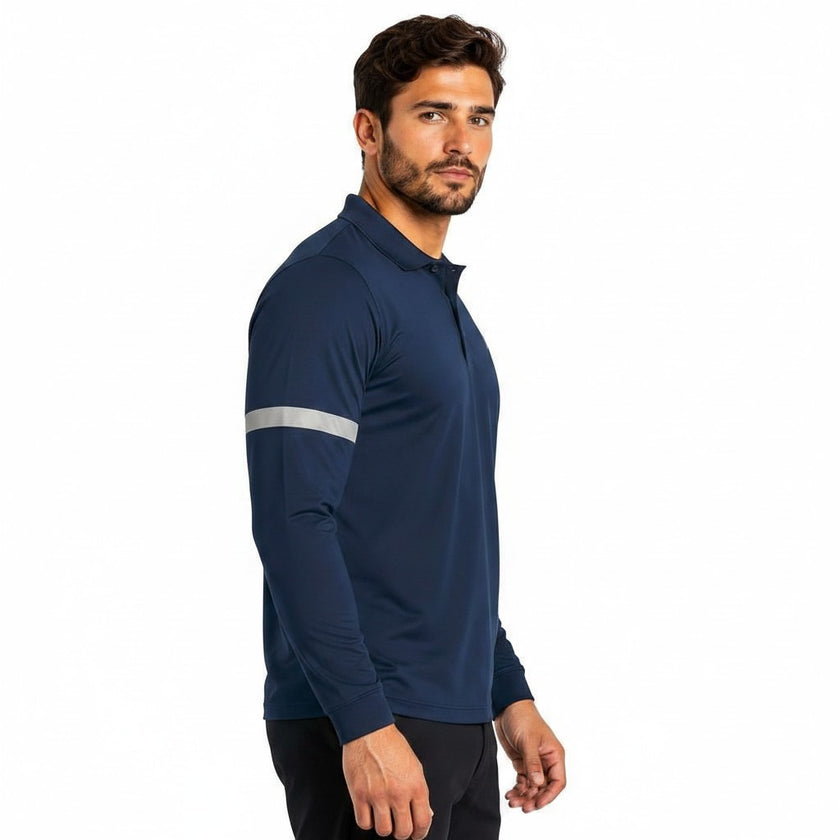 Men's classic full sleeves polo shirt by ZAKWEAR, featuring a collared design and long sleeves in a solid color.