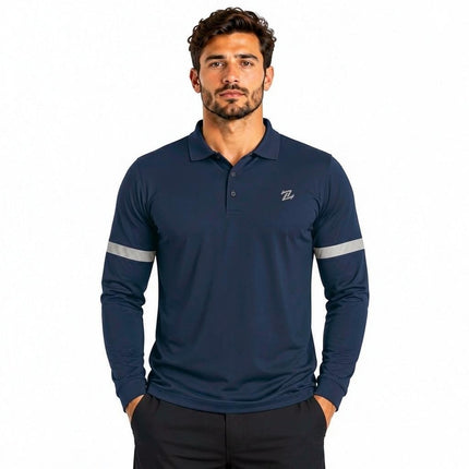 Men's classic full sleeves polo shirt by ZAKWEAR, featuring a collared design and long sleeves in a solid color.