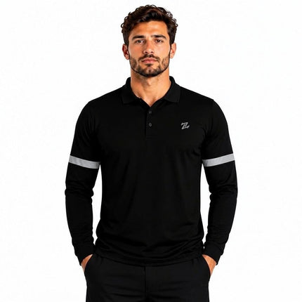 Men's classic full sleeves polo shirt by ZAKWEAR, shown in a neutral color with a collar and button placket.