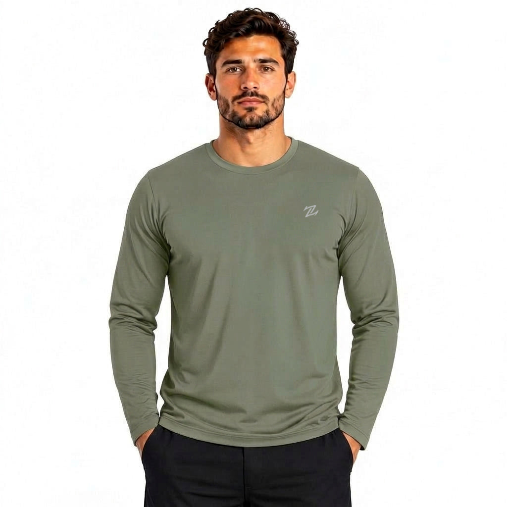 Men's full sleeves active tee by ZAKWEAR, featuring a comfortable athletic fit and lightweight fabric for workout and casual wear.