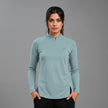 Women's full sleeves shirt by ZAKWEAR, featuring a casual fit with button-up front and soft fabric in a neutral color.