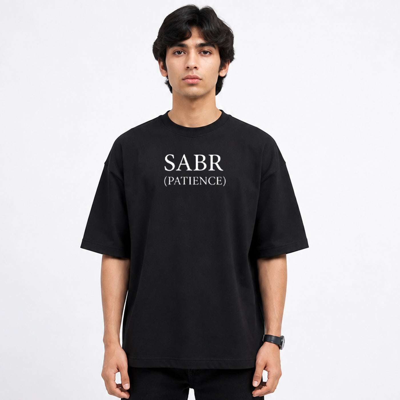 Men's loose fit baggy drop shoulder shirt by ZAKWEAR, shown in a casual, relaxed style with long sleeves and a comfortable fit.