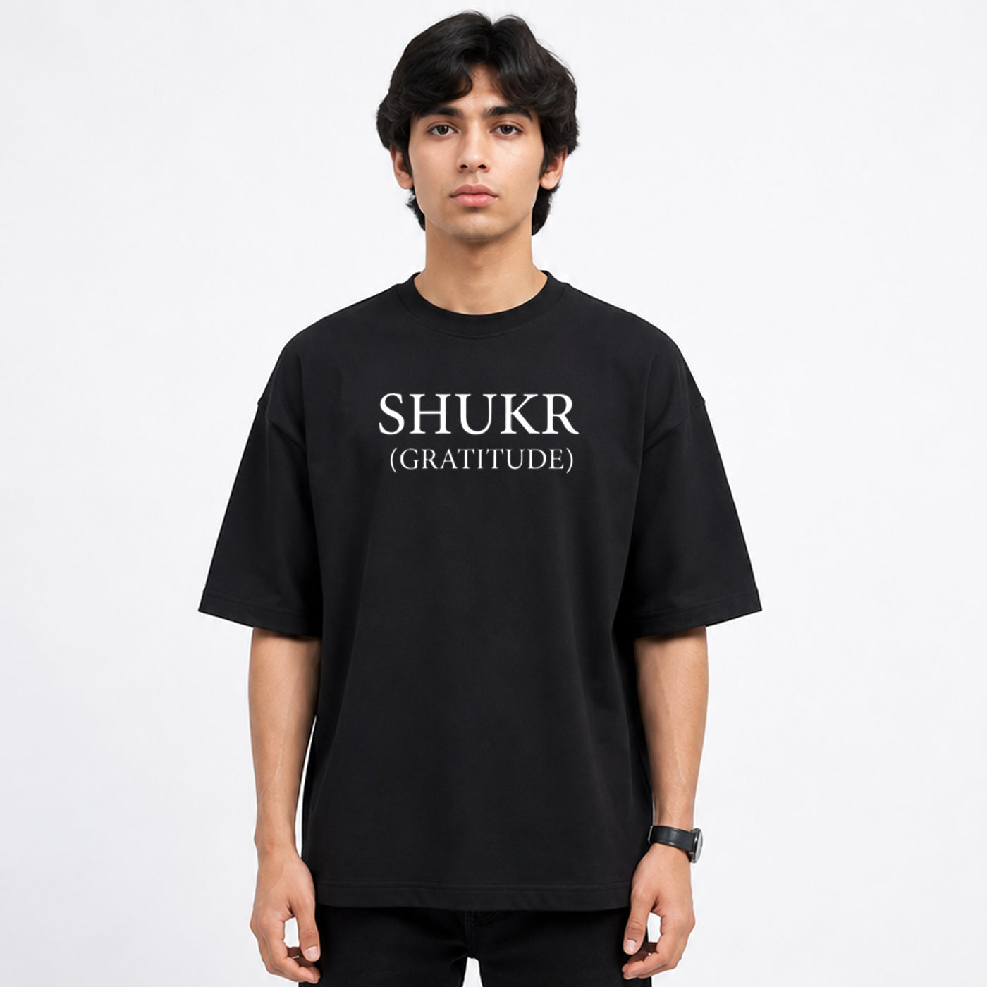 Men's loose fit baggy drop shoulder shirt by ZAKWEAR, shown in a relaxed fit with drop shoulder design and casual style.