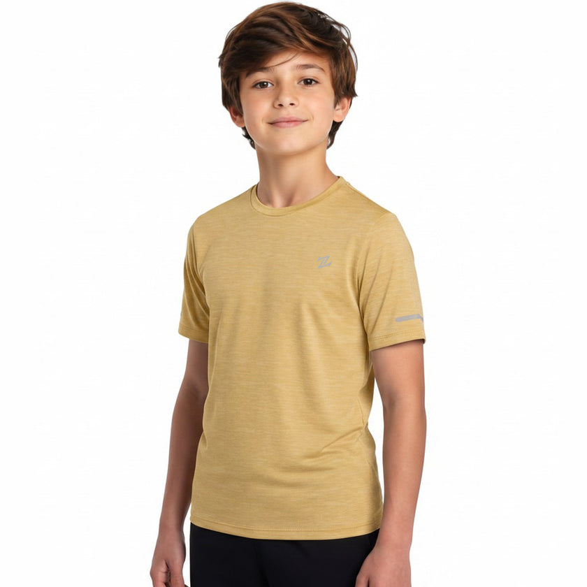 Kids pack of 2 ZAKWEAR quick-dry T-shirts, showing colorful, breathable fabric perfect for outdoor activities and comfortable wear.