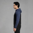 Men's full sleeves panelled hooded active tee
