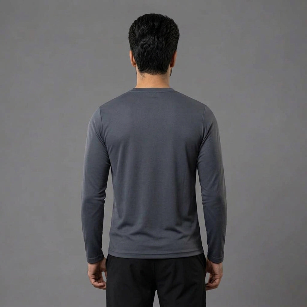 Men's full sleeves active tee by ZAKWEAR, lightweight athletic shirt with breathable fabric and a fitted design for workout comfort.