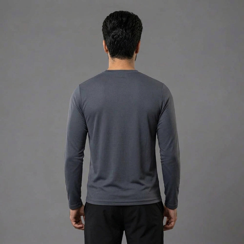 Men's full sleeves active tee by ZAKWEAR, lightweight athletic shirt with breathable fabric and a fitted design for workout comfort.