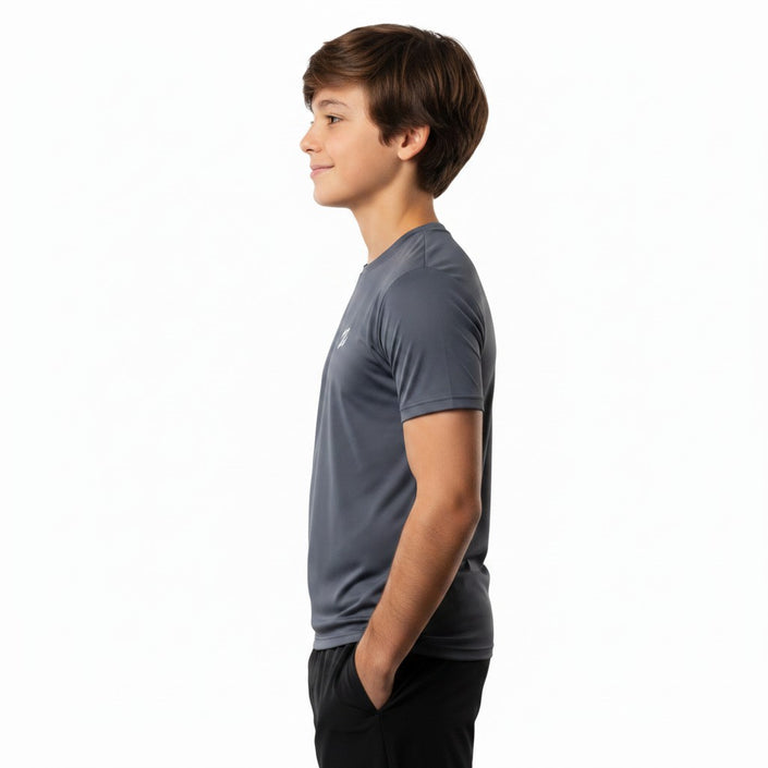 Kids quick-dry T-shirt by ZAKWEAR, showing a child wearing a lightweight, breathable outdoor shirt suitable for active play.