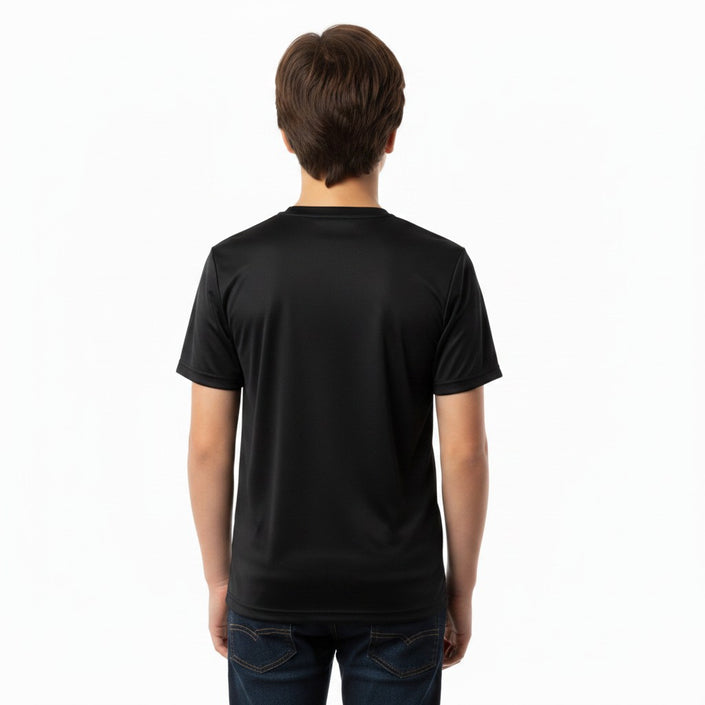 Kids quick-dry T-shirt from ZAKWEAR, shown on a child, ideal for outdoor activities with comfortable, lightweight fabric.