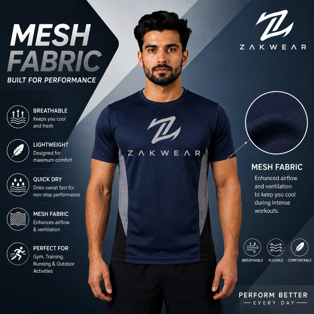 MENS ACTIVE WEAR PANALED TEE