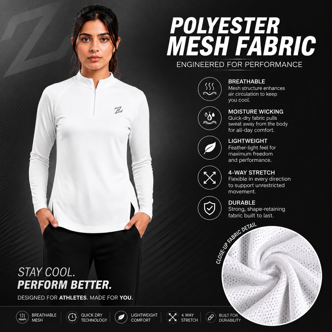 Women’s full sleeves shirt by ZAKWEAR, featuring a tailored fit and button-down design, shown in a casual style.