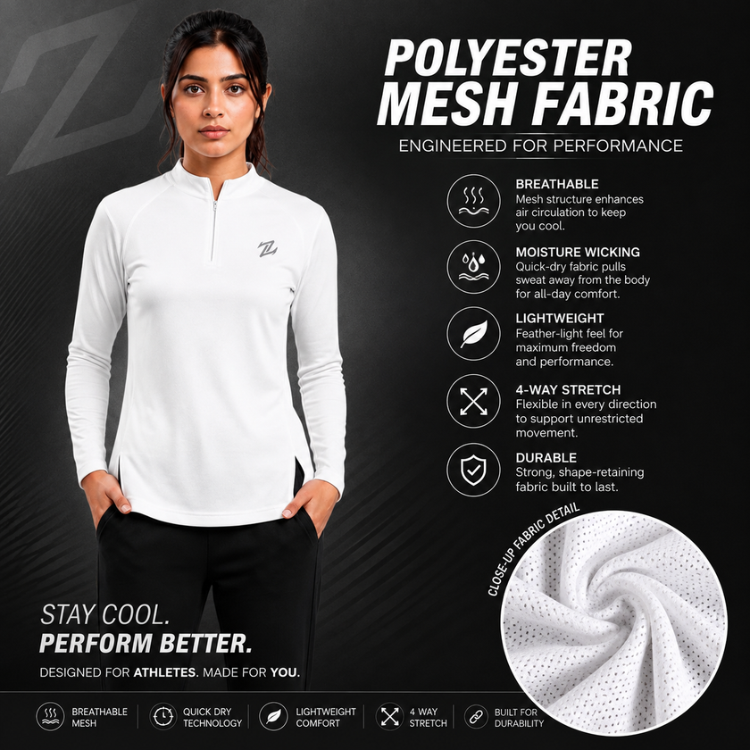 Women’s full sleeves shirt by ZAKWEAR, featuring a tailored fit and button-down design, shown in a casual style.