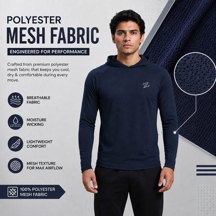 Men's full sleeves active tee by ZAKWEAR, featuring a comfortable fit and breathable fabric for workout and casual wear.