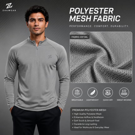 Men's full-sleeve active tee by ZAKWEAR, featuring a comfortable fit and breathable fabric, ideal for workouts and casual wear.