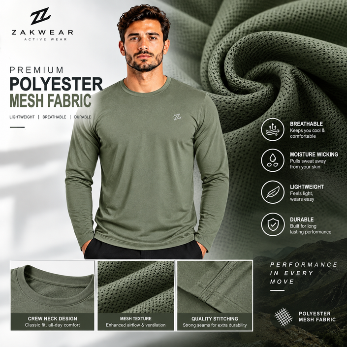 Men's full sleeves active tee