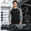 Men's full sleeves panelled hooded active tee