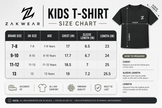 Kids quick-dry T-shirt by ZAKWEAR featuring breathable fabric, short sleeves, and a colorful outdoor-themed print.