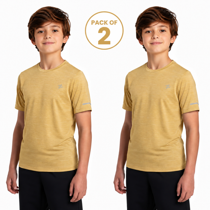Kids pack of 2 quick-dry T-shirts by ZAKWEAR, featuring comfortable, lightweight fabric perfect for outdoor activities.