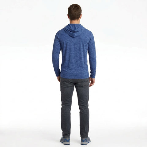 Men's Lightweight Full-Sleeve Hooded Active T-Shirt – Gym, Sports & Running Wear