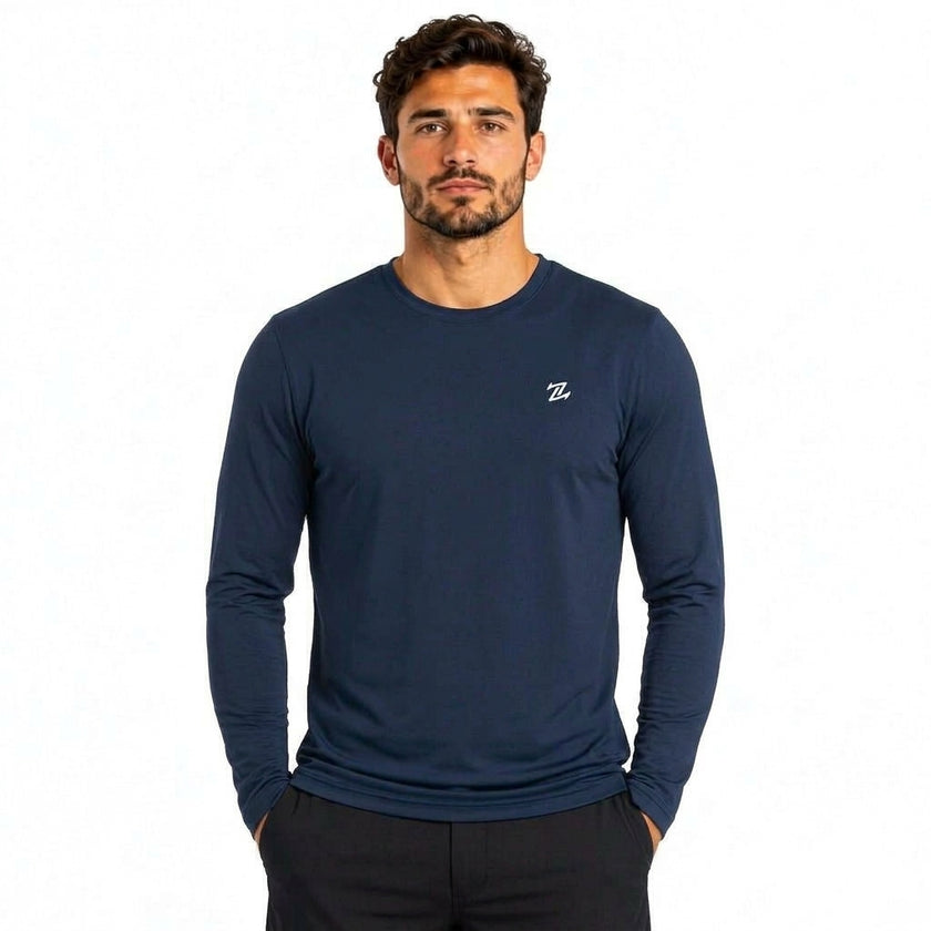 Men's full sleeves active tee by ZAKWEAR, shown in a sleek design, with breathable fabric and a fitted athletic fit.