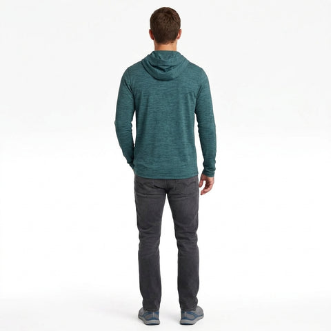 Men's Lightweight Full-Sleeve Hooded Active T-Shirt – Gym, Sports & Running Wear