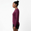 Women's Lightweight Melange Crewneck Activewear Shirt – Full Sleeve Performance Workout Top
