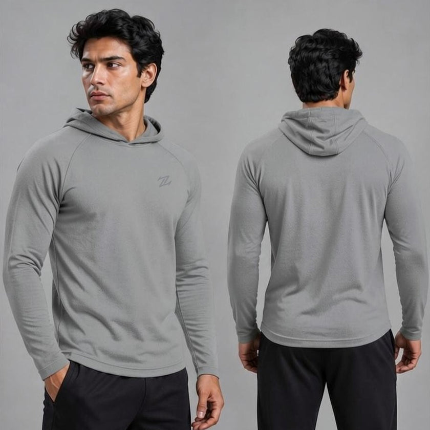 Men's full sleeves hooded active tee
