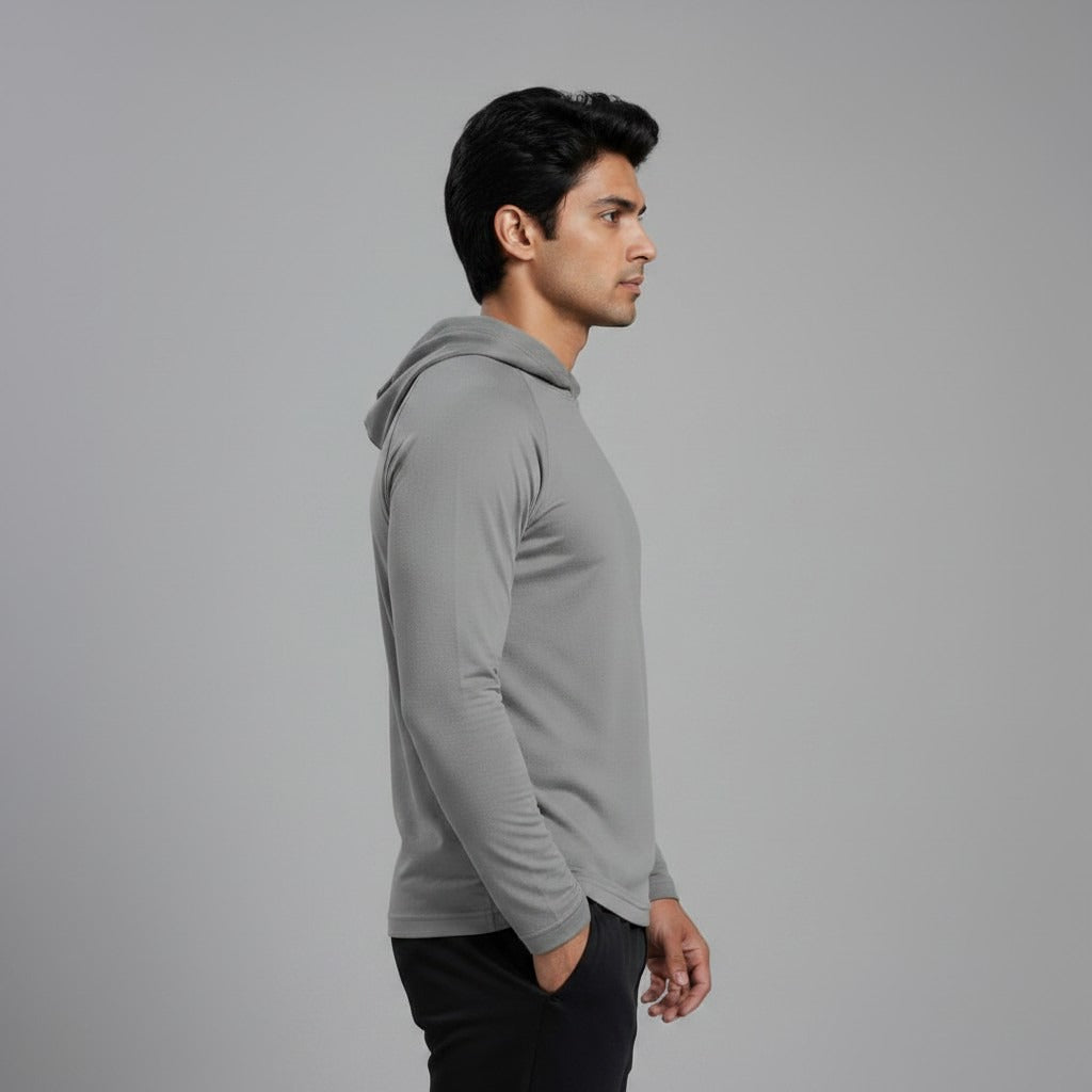 Men's full sleeves hooded active tee