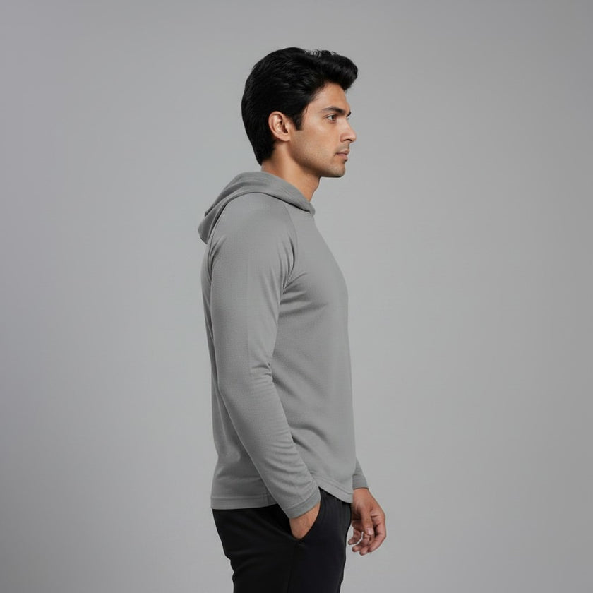 Men's full sleeves hooded active tee