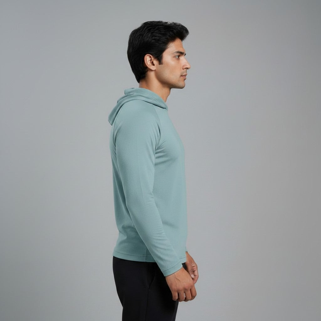 Men's full sleeves hooded active tee