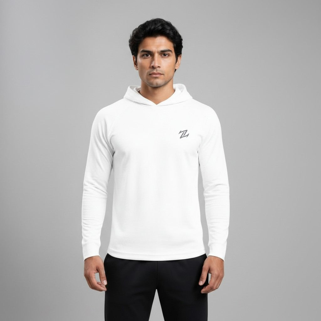 Men's full sleeves hooded active tee