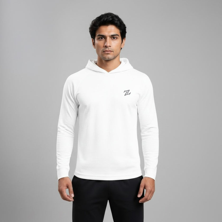 Men's full sleeves hooded active tee