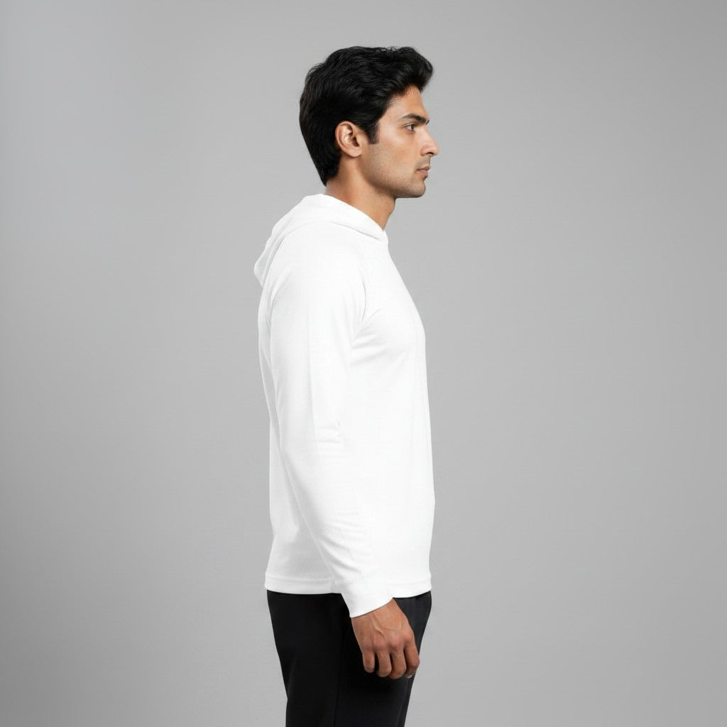 Men's full sleeves hooded active tee