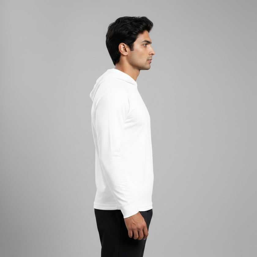 Men's full sleeves hooded active tee