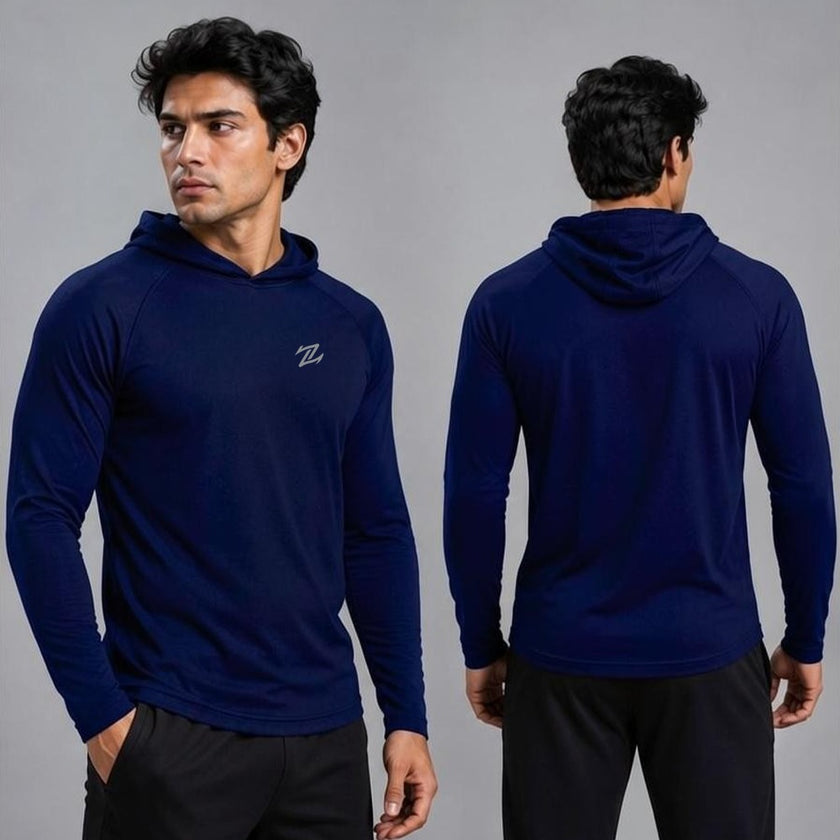 Men's full sleeves hooded active tee