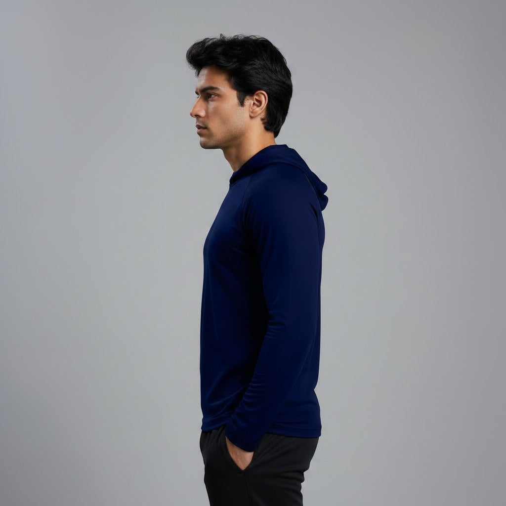 Men's full sleeves hooded active tee