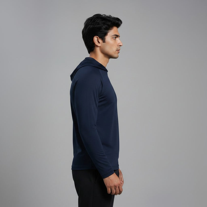 Men's full sleeves hooded active tee