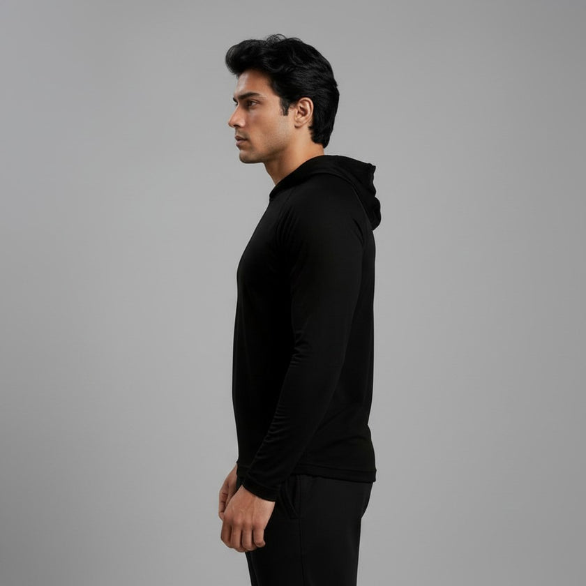 Men's full sleeves hooded active tee
