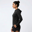 Women's Lightweight Melange Hooded Activewear Shirt – Full Sleeve Performance Workout Hoodie