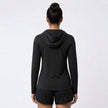 Women's Lightweight Melange Hooded Activewear Shirt – Full Sleeve Performance Workout Hoodie