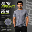 Men's active wear quick dry T-shirt by ZAKWEAR, showing a lightweight, breathable athletic tee suitable for workouts and sports.